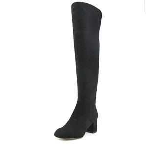 Black Suede Over-the-Knee Boots